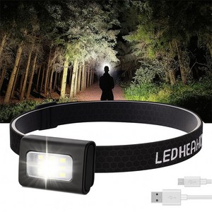 Keebright USB LED 충전식 헤드랜턴 , 생활방수 , C타입 충전, 강자성 흡착, 야간 산책 라이딩 러닝