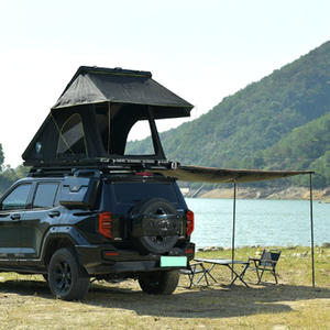 라온캠 원터치 루프탑텐트 그늘막 차박 캠핑 노지, 블랙(2)