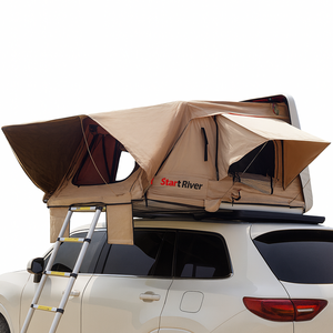 캠핑의달인 5인 확장형 루프탑텐트 차량용 지붕 대형 텐트 자동차 카니발 소렌토 캠핑 차박, 다크그레이+블랙캡