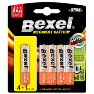벡셀 메가볼트 알카라인 건전지 AAA 4+1 X20개, 5개입, 20개