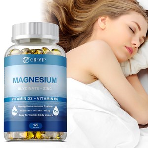 마그네슘 글리시네이트 - 아연, 비타민 B6, 비타민 D3 함유, 수면 개선, 에너지 증진, 근육량 증가 및 회복에 도움
