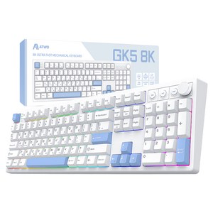 에이투 풀배열 게이밍 유선 키보드 오테뮤 그레이축, 화이트스카이, GK5 8K, 제조사축