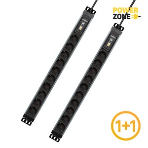 1+1 파워존 고용량 알루미늄 누전차단 10구멀티탭 통합스위치 서버탭 70cm 1.5m 3m 5m 7m