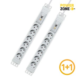 1+1 파워존 고용량 알루미늄 누전차단 6구멀티탭 통합스위치 서버탭 70cm 1.5m 3m 5m 7m