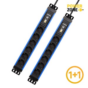 1+1 파워존 고용량 알루미늄 누전차단 6구멀티탭 통합스위치 서버탭 70cm 1.5m 3m 5m 7m
