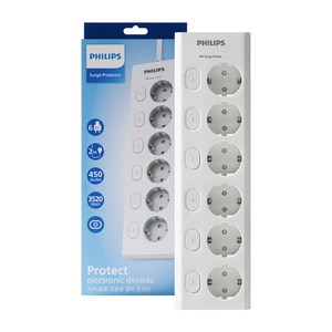 필립스 맥스 서지보호멀티탭 고용량 개별스위치 고속충전