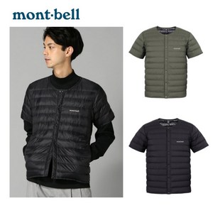 일본 몽벨 반팔 경량 패딩 조끼 슈페리어 라운드넥  다운 800 필파워 남성용 1101668
