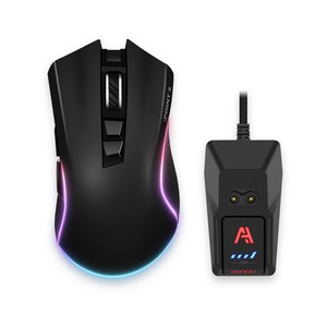 에이투 포인트5 게이밍 충전형 사무용 RGB 모드 7버튼 유무선 마우스 ATWO POINT 5, ATWO POINT 5, 블랙