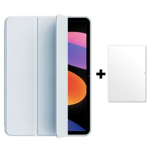 칸탐 샤오미 패드 호환 커버 케이스 + 강화유리 액정보호필름 세트, 스카이, 1개