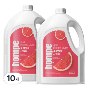 홈페 베이킹소다 담은 주방세제 자몽향, 4L, 10개