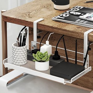 라온행복 무타공 와이드 멀티탭 거치대, 3개, 화이트