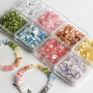 아이라 비즈공예 팔찌 스트랩 만들기 불규칙 반투명 프리미엄 재료 DIY 세트, 1세트, 무지개 비즈 세트