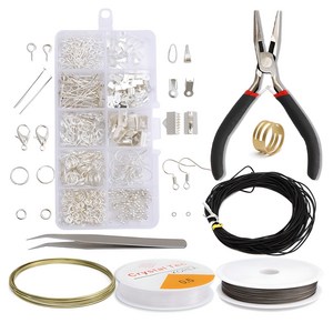 코히모 비즈캡 악세사리 부자재 풀 세트 3W180, 실버 세트, 1세트