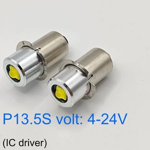 P13.5S Mag 라이트 LED 전구 3-16 C&D 셀 Maglite 토치 손전등 LED 변환기 3V 4.5V 6V 9V 12V 18V 24V 흰색