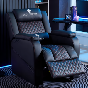 반티오 편안한 1인 리클라이너 소파 컴퓨터 게이밍 의자 무중력 체어, 블랙