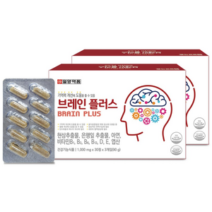 일양 브레인플러스 현삼추출물 은행잎추출물 기억력 30정 x 6개월 (총 180정), 2박스, 90g