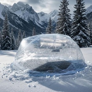 투명 돔 텐트 글램핑 캠핑 쉘터 겨울 설원 야외 숙박 천막