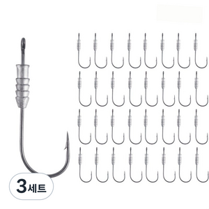 Hqzoomee 낚싯바늘 웨이트 훅 세트 는 무게가 있는 낚시 웜 후크로 구성되어 있으며, 직선 줄기와 둥근 구부림을 가진 베이스 낚시 지그 후크입니다LWQTG, 3세트, 20개입