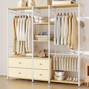 투에스리빙 속깊은 확장 드레스룸 서랍형 옷장 시스템 행거, 화이트