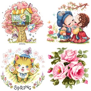 십자수 원단패키지 DIY 세트 (도안 실 바늘 만드는 재료 포함)