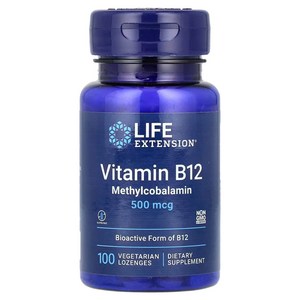 Life Extension, 비타민B12, 메틸코발라민, 500mcg, 식물성 사탕 정제 100정 Extension (라이프 익스텐션)