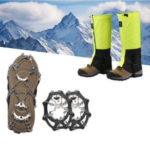 등산 스텐 체인 아이젠 + 방수 롱 스패츠 발토시 세트