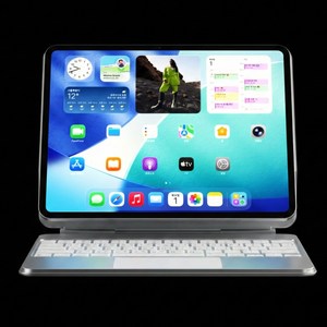 [풀 알루미늄 바디] 링크프로 아이패드 매직키보드 케이스 에어4 5 6 7세대 M2 프로3/4/5/6세대 11/12.9/13인치 블루투스 한글각인 백라이트 구조독 호환, 1개, 화이트