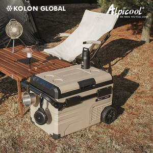 코오롱 공식판매 알피쿨 X시리즈 정품 캠핑 차량용 냉장고 블루투스 이동식 낚시 화물, 37L / X35, 샌드베이지