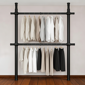 32mm 와이드 2단행거 고정식 설치형 튼튼한 옷걸이행거