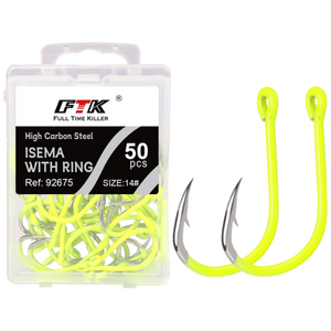 FTK 50개 고탄소강 낚싯바늘, 1세트, 50개입