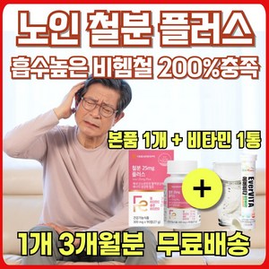 어지럼증에 좋은 철분 노인 어르신 어지럼증 어지러움 산소 혈액 생성 필수 영양소 철 보충제 철분제 영양제 60대 70대 80대 어지럼 어지러울때 비타민 식물성 비헴철 에너데이