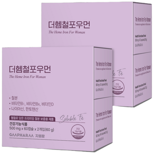 지엠팜 더헴철포우먼 (헴철100% , 비타민D1000IU함유), 120정, 60g, 2개