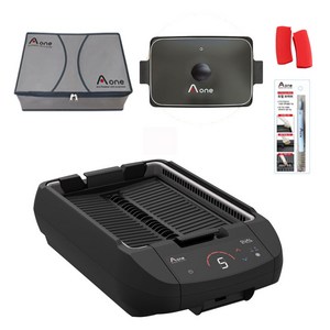 에이원그릴 프리미엄 국내생산 연기없는 듀얼그릴 멀티팬 세트, AOG-K200(블랙)