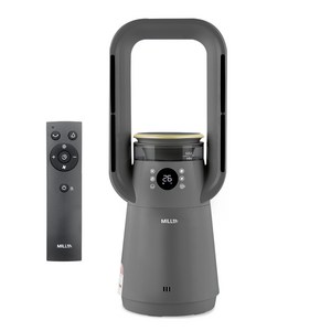 MILLTH 가습기 냉방 히터 무드등 4 IN 1 온풍기 절전형 전기 콤보 히터, 실버그레이