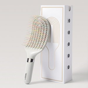 shsure-14 정전기 방지 이중 구슬 마사지 빗, 안전 염색 컬러 매듭 푸는 빗