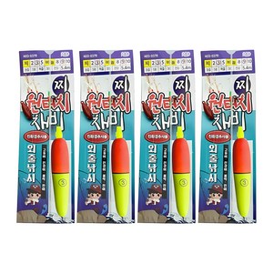 씨케이 / 찌 원터치 채비 / 4개 세트 / 고등어 / 전갱이 / 노래미 / 전어 / 볼락 / 소시지 찌, 원티치4개, 1세트