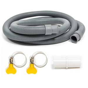 ZIO-BIZ 식기세척기 배수 호스 연결 세트 2M / 식기세척기 세탁기 에어컨 싱크대 호스 연결 연장 교체 배수호스 호스밴드 연결어댑터 수도호스 주름관 주름 자바라호스 호스커넥터