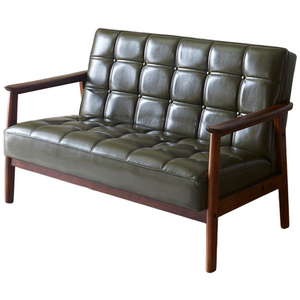 루카스 2인 소파 거실 안락 카페 쇼파 의자, 블랙