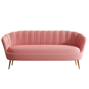 루빌리 북유럽 벨벳 소파 대기실 카페 쇼파 2인용 3인용 스웨이드 의자 미용실 로비, 핑크