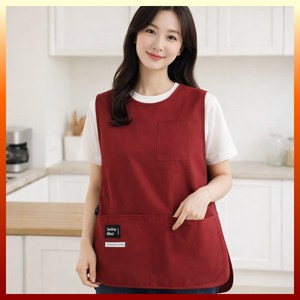 지크호 카페 조끼앞치마 방수 공방 1+1, 2개, 블랙 + 블랙