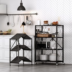 유씨엠 원터치 접이식 이동식 폴딩 철제 다용도 이동식 선반 3단/4단/5단 수납, 4단 화이트