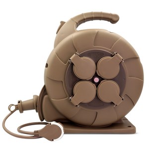 러그박스 오토릴선 20M 브라운 캡형 자동전기릴선 캠핑릴선 연장선 리드선