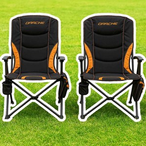 다치 코브라 캠핑의자 물컵거치대 다용도주머니 블랙/오렌지 Darche COBRA CHAIR, 1개, 블랙(오렌지포인트)