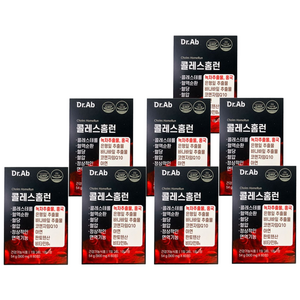 닥터아브 콜레스홈런 콜레스테롤 혈압 혈당 혈행 면역력 항산화 기억력 면역력/ 코엔자임Q텐 홍국 녹차 바나바잎 추출물 아연 판토텐산 비타민B6, 8박스, 60정