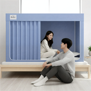 SINEET 암막텐트 기숙사 싱글침대 난방텐트 모기장, 라이트 블루