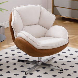 Dayalane 리클라이너 무중력 360도회전 1인용쇼파 셔닐 가죽 조합 수유의자, 베이지