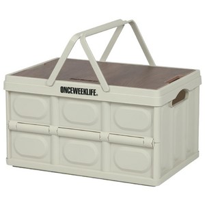 원스위크라이프 캠핑 손잡이 접이식 폴딩 박스, 아이보리