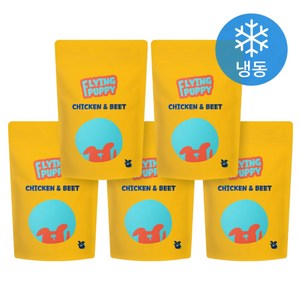 [로켓프레시] 플라잉퍼피 강아지 냉동 화식 사료, 400g, 5개, 닭