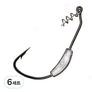 Hqzoomee 낚시바늘세트 프리미엄 웨이트가 달린 스윔베이트 트위스트 록이 달려 있음 소프트 웜 낚시에 사용 가능한 다용도 지그헤드QTG20PCS5G, 6세트, 20개입