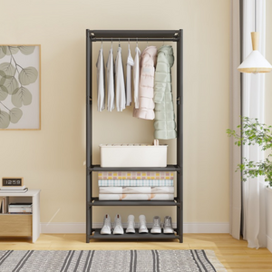 타엔피카 무볼트 철제 옷걸이 행거, 퓨어블랙